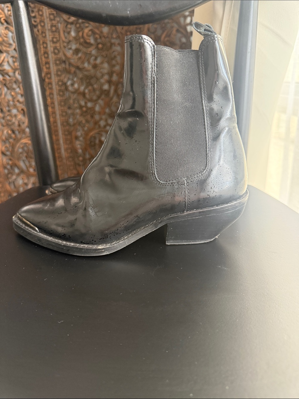 Women’s Black Leather Chelsea Boots - Picture 2 of 8